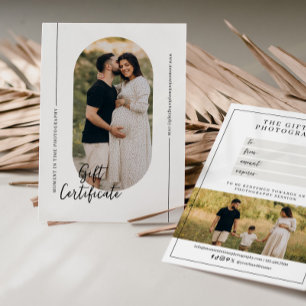Modern Oval Arch Photography Gift Certificate