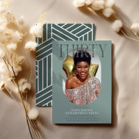 Modern Oval Photo & Signature 30th Birthday