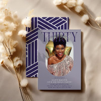 Modern Oval Photo & Signature 30th Birthday