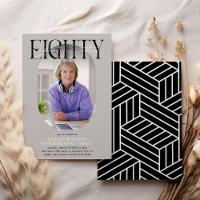 Modern Oval Photo & Signature 80th Birthday