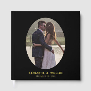 Modern Oval Photo Wedding Guest Book