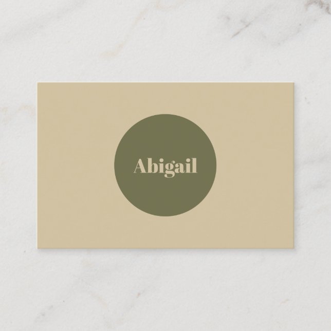 Modern Ovale Olive Branch Business Card (Front)