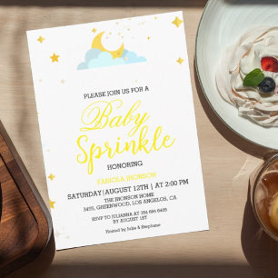 Modern over the moon baby brunch shower invitation