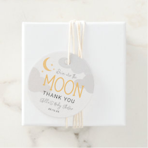 Modern Over The Moon Baby Shower Favour Tags