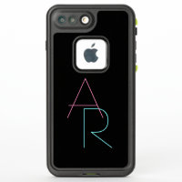 Modern Overlapping Initials | Pink Turquoise Black