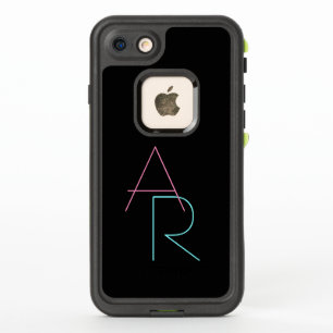 Modern Overlapping Initials   Pink Turquoise Black