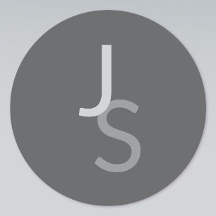 Modern Overlapping Monogrammed Initials Gray