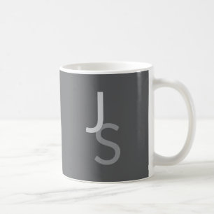 Modern Overlapping Monogrammed Initials   Gray Coffee Mug