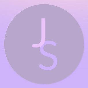 Modern Overlapping Monogrammed Initials   Purple