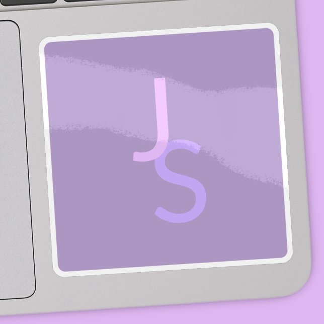 Modern Overlapping Monogrammed Initials | Purple (Creator Uploaded)