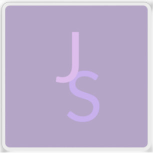 Modern Overlapping Monogrammed Initials   Purple