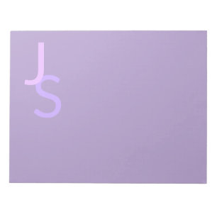 Modern Overlapping Monogrammed Initials Purple Notepad