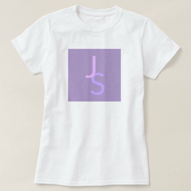 Modern Overlapping Monogrammed Initials | Purple T-Shirt (Design Front)