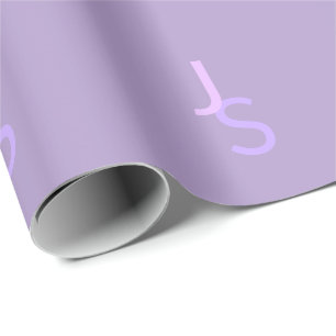Modern Overlapping Monogrammed Initials Purple Wrapping Paper