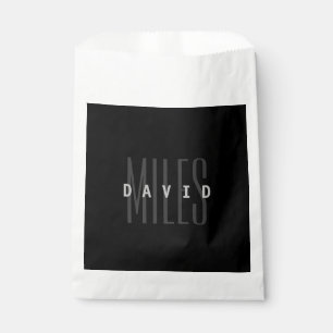Modern Overlapping Name & Surname Favour Bags