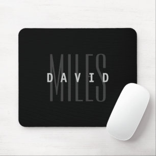 Modern Overlapping Name & Surname Mouse Mat