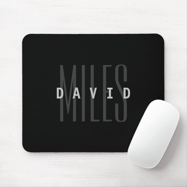 Modern Overlapping Name & Surname Mouse Mat (With Mouse)
