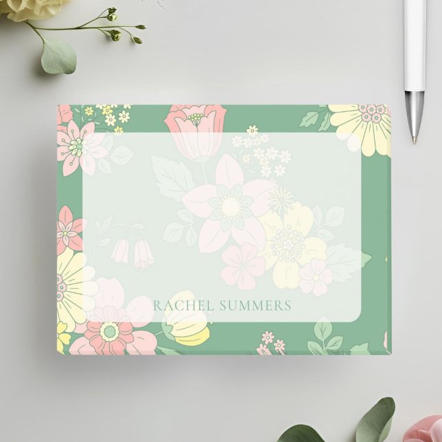 Modern Overlay Boho Floral Colourful  Post-it Notes (Creator Uploaded)
