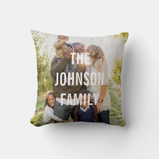 Modern Overlay Custom Throw Pillow (Front)
