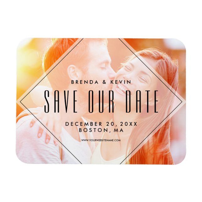 Modern Overlay | Photo Save the Date Magnet (Horizontal)