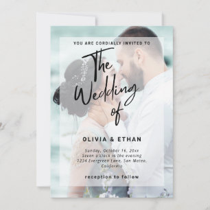 Modern Overlay Photo Wedding Customize Invitation