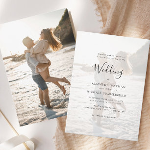 Modern Overlay Photo Wedding Invitation