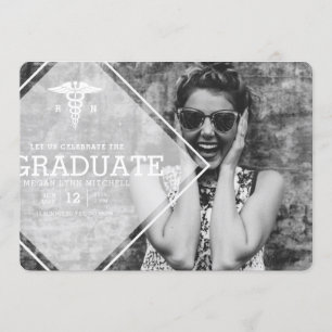 Modern Overlay   RN Graduation Party Photo Invitation