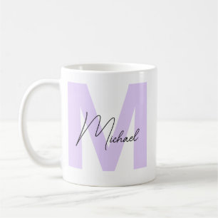 Modern Oversized Monogrammed Initial & Name Coffee Coffee Mug