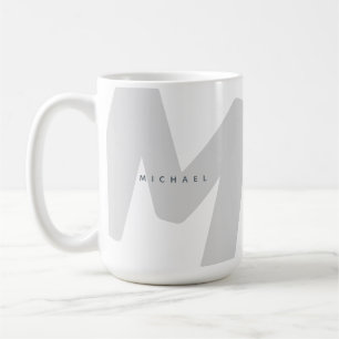 Modern Oversized Monogrammed Initial & Name Coffee Mug