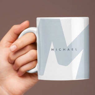Modern Oversized Monogrammed Initial & Name Coffee Mug