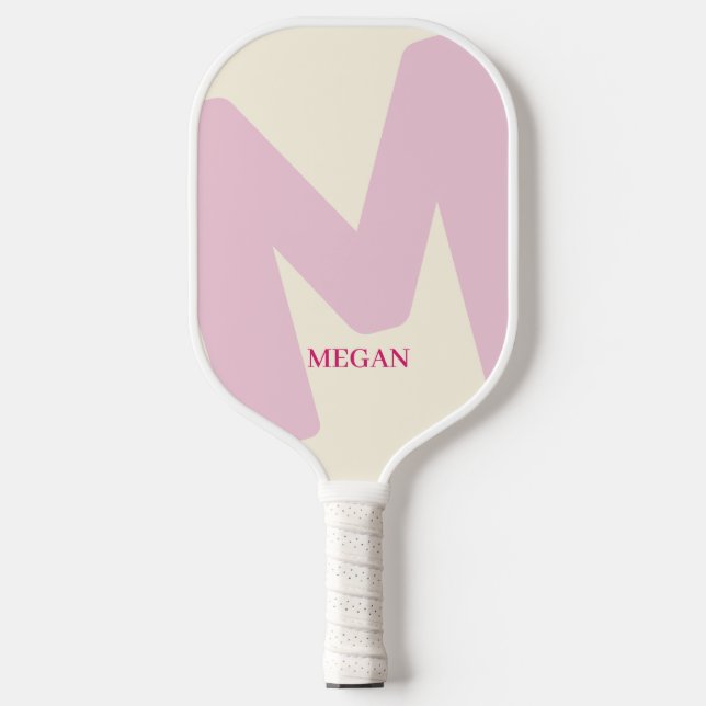 Modern Oversized Monogrammed Initial & Name Pickleball Paddle (Front)