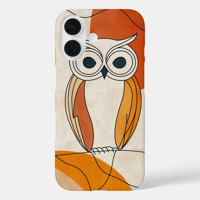 Modern Owl Face – Abstract Bird Case (Back)