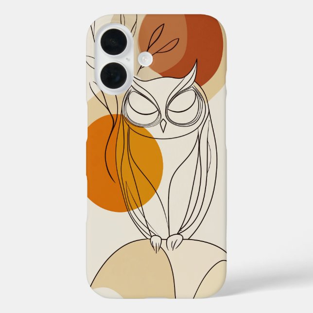 Modern Owl Face – Abstract Bird Case (Back)
