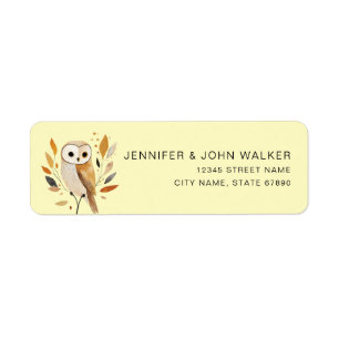 Modern Owl Return Address Labels