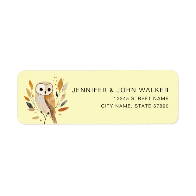 Modern Owl Return Address Labels (Front)