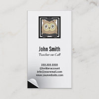 Modern Owl Substitute Teacher Business Card