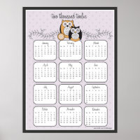 Modern Owls 2012 Calendar Poster