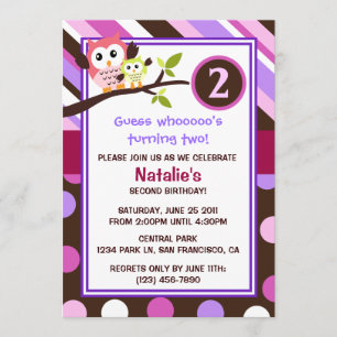 Modern Owls Birthday Invite