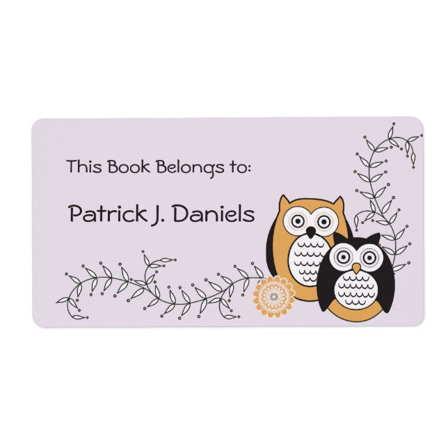 Modern Owls Bookplates (Front)