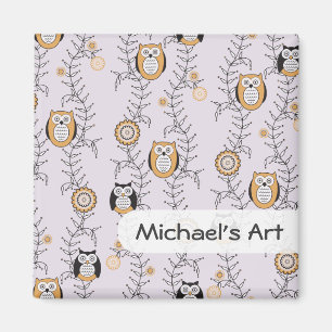Modern Owls Children's Art Magnet