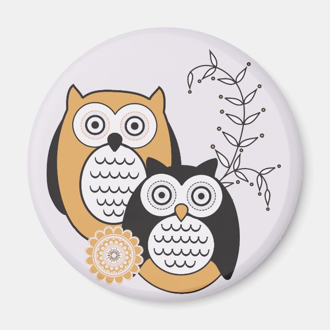 Modern Owls Magnet (Front)