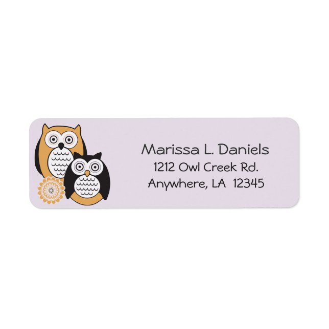 Modern Owls Return Address Labels (Front)