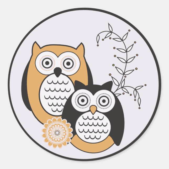 Modern Owls Stickers (Front)