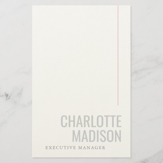 Modern Own Name Trendy Minimalist Plain  Stationery (Front)