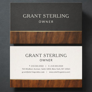 Modern Owner Wood Professional Business Card