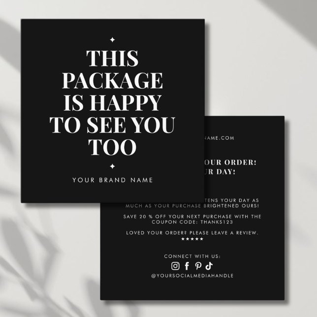 Modern packaging insert thank you business card (Creator Uploaded)