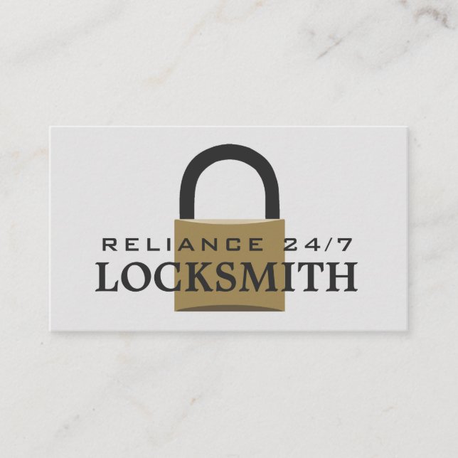 Modern Padlock, Locksmith Business Card (Front)