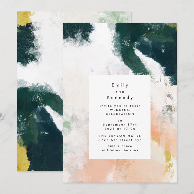 Modern Paint Art Wedding Invitation (Front/Back)