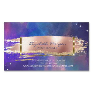 Modern Paint Splashes, Brush Stroke,Gold Frame Magnetic Business Card