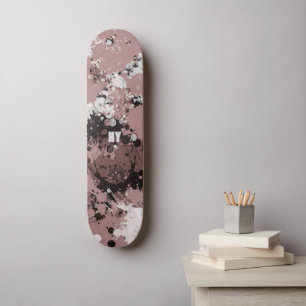 Modern paint splatter personalised skateboard